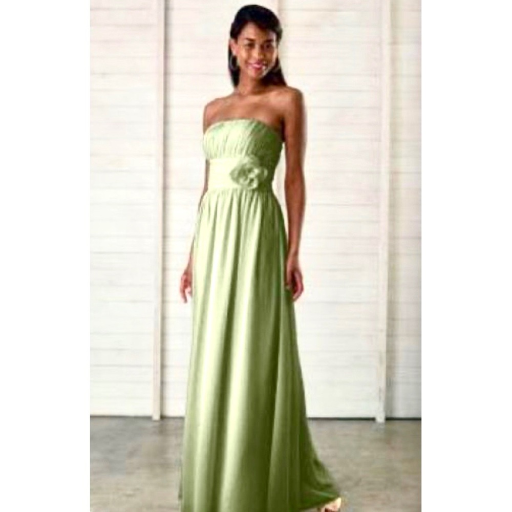 Bill Levkoff Chiffon Bridesmaid Wedding Dress Pistachio Green Size 10 NEW 633